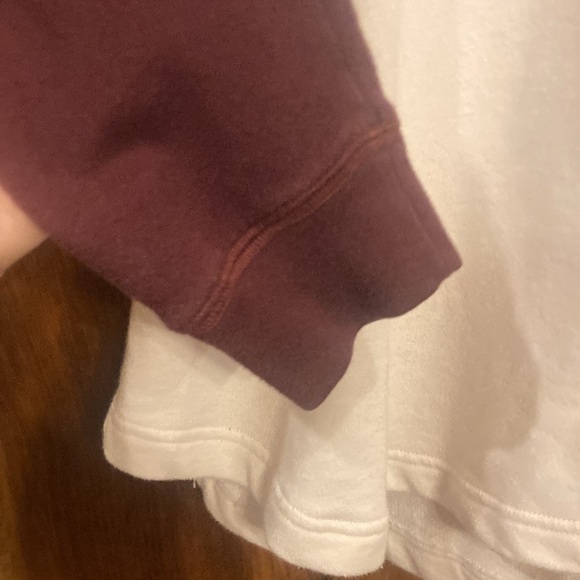 Small PINK Victoria's Secret PINK-Nation Maroon and Ivory Top with Dog Logo - Picture 5 of 11